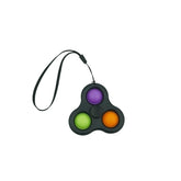 Jucarie senzoriala spinner Kaveny- Fidget Toy, Simple Dimple, 7 cm, Negru/Multicolor