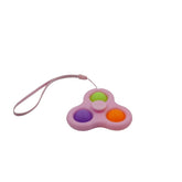 Jucarie senzoriala spinner Kaveny- Fidget Toy, Simple Dimple, 7 cm, Roz/Multicolor