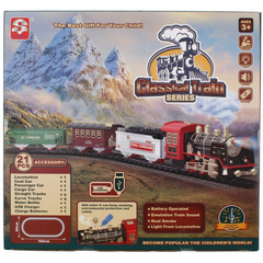 Tren electric cu sunete si lumini MegaCreative 524571, include sina, plastic, multicolor, 3+ ani