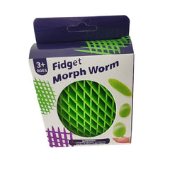 Jucarie Worm Fidget de Decompresie, Kaveny, Anti Stres, Dimensiune Compacta 10 cm, Dimensiune Extinsa 24.5 cm, Verde