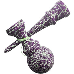 Kendama X Originala, Profesionala, Kaveny, Cracked, din Lemn, 18 cm, Albastru/Alb