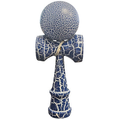 Kendama X Originala, Profesionala, Kaveny, Cracked, din Lemn, 18 cm, Albastru/Alb