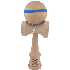 Kendama X Originala, Profesionala, Kaveny, din Lemn, 18 cm, Special, Model cu Dunga, Albastru