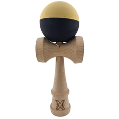 Kendama X Originala, Profesionala, Kaveny, din Lemn, Rubber Grip, 18 cm, Galben/Negru