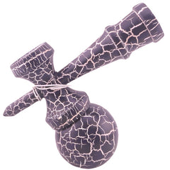 Kendama X Originala, Profesionala, Kaveny, Kendama Cracked, din Lemn – 18 cm, Crack Mov/Alb