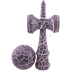 Kendama X Originala, Profesionala, Kaveny, Kendama Cracked, din Lemn – 18 cm, Crack Mov/Alb