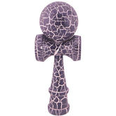 Kendama X Originala, Profesionala, Kaveny, Kendama Cracked, din Lemn – 18 cm, Crack Mov/Alb