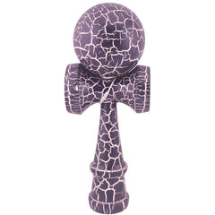 Kendama X Originala, Profesionala, Kaveny, Kendama Cracked, din Lemn – 18 cm, Crack Mov/Alb