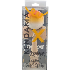 Kendama X Originala, Profesionala, Kaveny, Super Sticky din Lemn, 18 cm, Gradient Portocaliu/Galben/Alb
