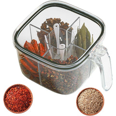 Cutie Depozitare Alimente, Kadeny, din Plastic/Silicon, 20 x 10 x 10 cm, 5 Compartimente, Alb/Verde