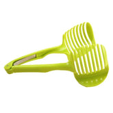Ustenisla de bucatarie tip cleste pentru feliat fructe si legume Kaveny, material ABS, 8 x 18.5 cm, verde