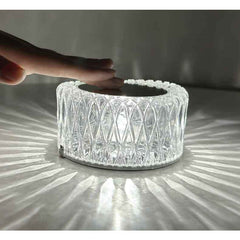 Lampa LED RGB 16, Kaveny, 3 Nivele de Intensitate, Incarcare USB, 3W, Cristal Acrilic, 6x12 cm, Telecomanda, Transparent