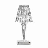 Lampa de birou pe LED RGB 16, Kaveny, dimmer tactil, 3 nivele de intensitate, incarcare USB, 3W, Cristal Acrilic, 26x12 cm, cu telecomanda, transparent