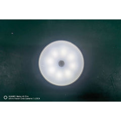 Lampa de Veghe LED, Kadeny, cu Senzor de Miscare, Doua Tipuri de Lumina Alb Rece, Incarcare USB, Intrerupator On/Off/Auto, 0.6W, 300mAh, Design Rotund, Alb, 8.5x2.3 cm