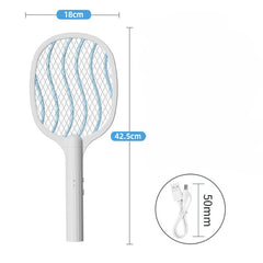 Lampa Electrica Impotriva Tantarilor, Kadeny, 42.5 x 18 x 9.2 cm, Reincarcabila cu Cablu USB Inclus, Plasa din Aluminum, Alb