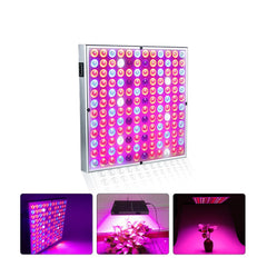 Lampa LED 45W Kaveny, pentru cresterea plantelor in interior, 225 de leduri, 165 leduri rosii, 60 albastre, 30 x 30 cm, multicolor