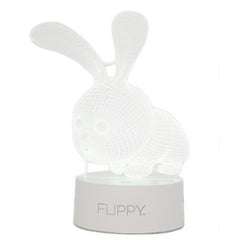 Lampa LED decorativa, Kaveny, 3D, Iepure, cu USB si baterii, 20 cm inaltime, din material acril, lumina multicolora si telecomanda inclusa, alb