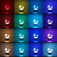 Lampa LED decorativa, Kaveny, 3D, Peisaj de iarna, cu telecomanda, doua moduri de alimentare USB si baterii, 20 cm inaltime, din material acril si lumina multicolora, alb