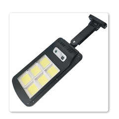 Lampa Solara De Exterior LED Kaveny, 36 cm x 11.5 cm, 2880 Lumeni 120 COB LED 24 W - echivalent 192 W bec incadescent, IP65, Senzor de Miscare, Senzor de Lumina, 6 Grile, Alb Rece