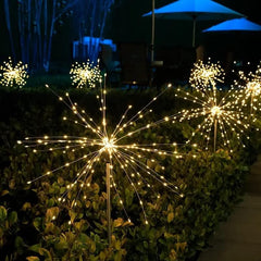 Lampa Solara, Kadeny, Decor Gradina, Model Fireworks/Artificii, din Sarma de Cupru, 120 LED-uri, 55W, 90 cm, Alb Cald