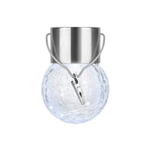 Lampa Solara Kaveny, LED, Tip Candelabru Mic, Cu Bila Din Sticla Crapata, Exterioara, Impermeabila, Iluminare 6-12 H, Alb