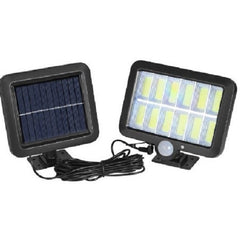 Lampa Solara LED 120 COB, Kaveny, 12 Grile, Senzor de Lumina si Miscare, Lungime Cablu 5 m, Lumina Alba