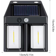 Lampa Solara LED Decorativa de Perete, Kaveny, pentru Exterior, Suspendata, 800mAh, 15x13x6 cm, Neagra