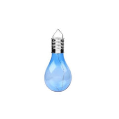 Lampa Solara LED Decorativa sub forma de Bulb, pentru exterior, suspendata, IP65, Ultron Albastru, Kaveny