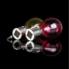 Lampa Solara LED Decorativa sub forma de Bulb, pentru exterior, suspendata, IP65, Ultron Rosu, Kaveny