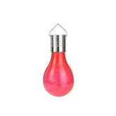 Lampa Solara LED Decorativa sub forma de Bulb, pentru exterior, suspendata, IP65, Ultron Rosu, Kaveny