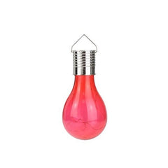 Lampa Solara LED Decorativa sub forma de Bulb, pentru exterior, suspendata, IP65, Ultron Rosu, Kaveny