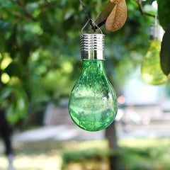 Lampa Solara LED Decorativa sub forma de Bulb, pentru exterior, suspendata, IP65, Ultron Verde, Kaveny