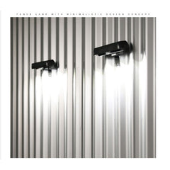 Lampa solara LED dreptunghiulara pentru perete Kaveny, 18 x 7 cm, senzor miscare, 6V, ABS, 2200mAh, rezistent la apa, culoare alb rece, suport negru