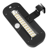 Lampa solara LED dreptunghiulara pentru perete Kaveny, 18 x 7 cm, senzor miscare, 6V, ABS, 2200mAh, rezistent la apa, culoare alb rece, suport negru