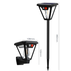Lampa Solara LED, Kaveny, Tip Felinar, pentru Perete/Sol, 10.8 x 12.3 x 46 cm, 3 Moduri, Lumina Calda, din ABS si PP, Negru