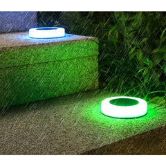 Lampa solara LED, sub forma de cerc, pentru gazon sau gradina, Rezistenta la apa, Kaveny, Multicolor