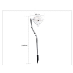 Lampa solara LED tip Diamant pentru gradina Kaveny, inaltime 30 cm, 2V, ABS, 600mAh, multicolor