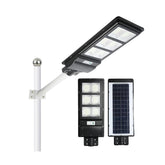 Lampa solara stradala Kaveny, cu telecomanda, senzor de miscare si lumina, suport prindere, 135 LED-uri, IP65, ABS, 8AH, 100W, temperatura culoare 6500K, 48.5x22x6.8 cm, autonomie 10-12 ore, negru