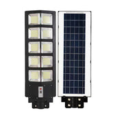 Lampa solara stradala Kaveny, cu telecomanda, senzor de miscare si lumina, suport prindere, 225 LED-uri, IP65, ABS, 15AH, 300W, temperatura culoare 6500K, 69.5x24.3x6.8 cm, autonomie 10-12 ore, negru