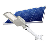 Lampa solara stradala Kaveny, IP65, senzor de lumina, 60 LED-uri SMD, 2250 lm, panou 25W, putere 200W, autonomie 12-16 ore, telecomanda, montare prin fixare, pentru strada sau gradina, finisaj mat, material ABS, 51.5 x 21 x 7.5, gri