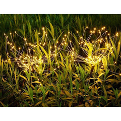 Lampa solara sub forma de artificii, 120 LED-uri, alb cald, Kaveny