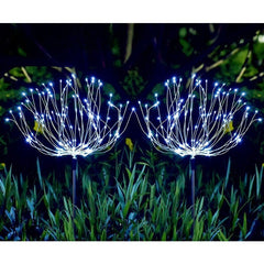 Lampa solara sub forma de artificii, 120 LED-uri, alb rece, Kaveny