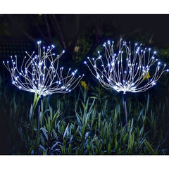 Lampa solara sub forma de artificii, 120 LED-uri, alb rece, Kaveny