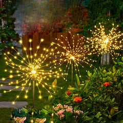 Lampa solara sub forma de artificii, 90 LED-uri, alb cald, Kaveny