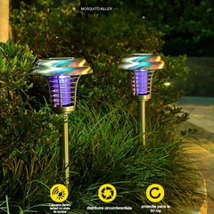 Lampa solara tip torta Kaveny, anti-insecte, tantari, UV, LED, 1.2V, IP65, 1 LED, material ABS, 48 x 14 cm, gri