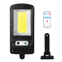Lampa Solara De Exterior LED Kaveny, 36 cm x 11.5 cm, 2400Lumeni 100 COB LED 20 W - echivalent 160 W bec incadescent, IP65, Senzor de Miscare, Senzor de Lumina, 1 Grila, Alb Rece
