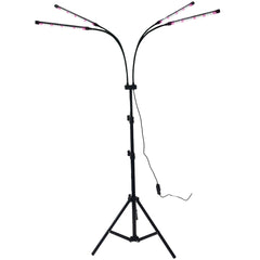 Lampa UV pentru cresterea plantelor, Kadeny, 4 capete, putere 30W, 108 LED-uri Lampa cu lumina Ultra-Violet, Lampa cu Picior Ajustabil pana la 2 m, Lumina UV Alb Rece