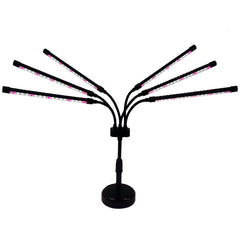 Lampa UV pentru cresterea plantelor, Kadeny, conectare la retea, 30W, 6 capete, 108 LED-uri, ajustabila pana la 68.5 cm, Lumina Alb Mov