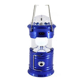 Lanterna pliabila de camping Magic cool cu lampa disc si USB Kaveny, Lanterna, Felinar, Acumulator 1200 mAh, reincarcabila, 6 LED + 1 W + 3C culori, Albastru