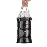 Lanterna pliabila de camping Magic cool cu lampa disc si USB Kaveny, Lanterna, Felinar, 6 LED + 1 W + 3C culori, Negru
